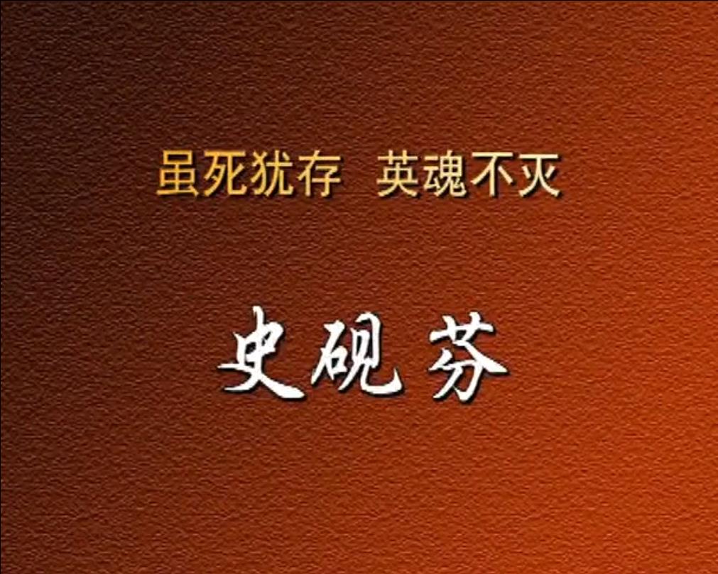 虽死犹存 英魂不灭——史砚芬